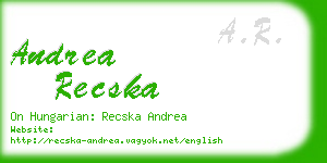 andrea recska business card